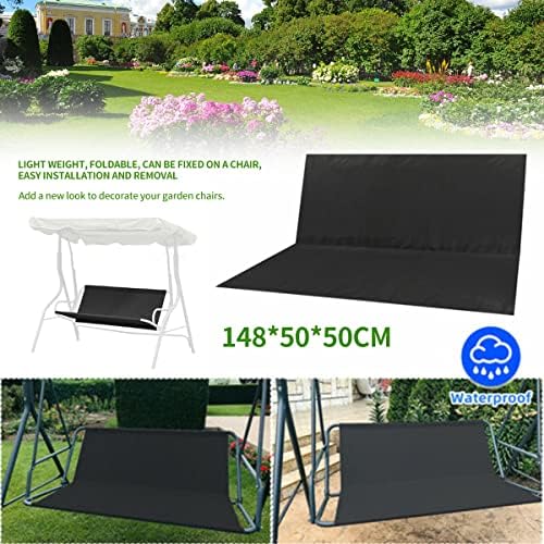 Replacement Swing Seat Cover Garden Swing Seat Cover Hammock, 600D Oxford UV Resistant Waterproof Swing Seat Furniture Cover,Foldable Chair Bench Cover for 2-3 Seater Outdoor Swing Chair(148*50*50cm)