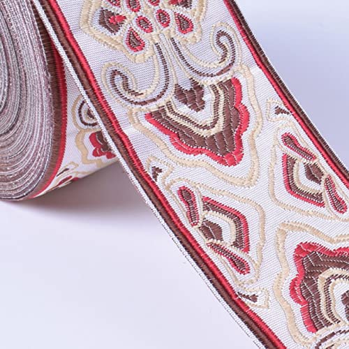 1M Ethnic Embroidered Headwear Lace Fabric Jacquard Ribbons Trim For Handcraft Apparel Sewing Wedding Ribbon For Crafts #TOP6