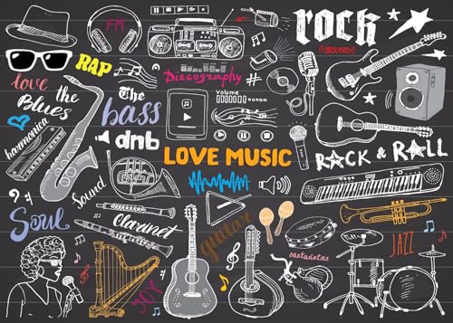 Fondo musical estampado 7x5 pies para fotografía miniatura 1