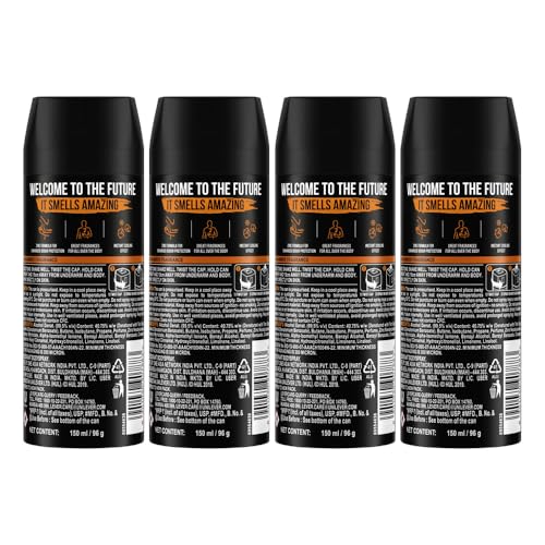 Image of Axe Recharge Long Lasting Deodorant Bodyspray For Men 150 ml, Pack of 4