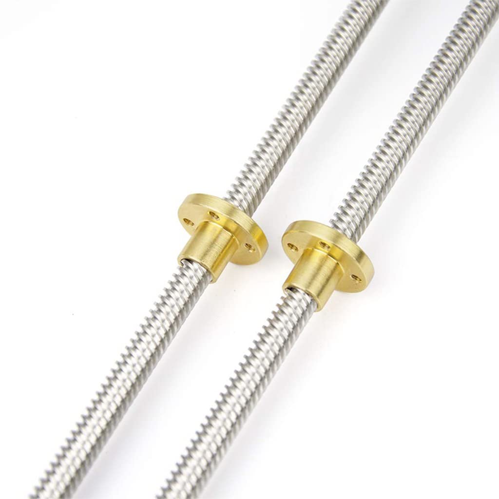 Varilla roscada T8 de 8 mm, tornillo de acero inoxidable 304 con paso de 2 mm y tuerca de latón(L=2mmx750mm)