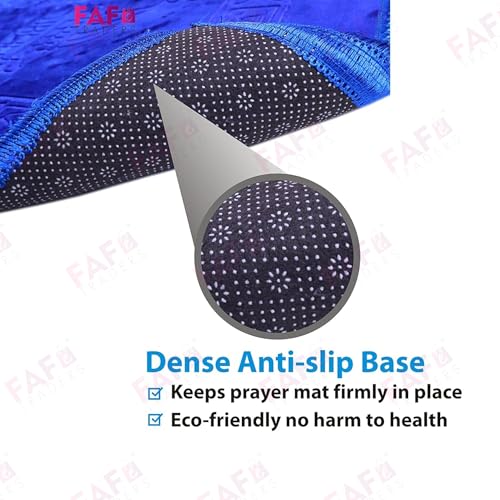 Image of Modern Premium Janamaz Prayer Mat Musalla Soft Velvet Mat For Salah Musallah And Namaz, 20 Cm, 10, Blue, Rectangular