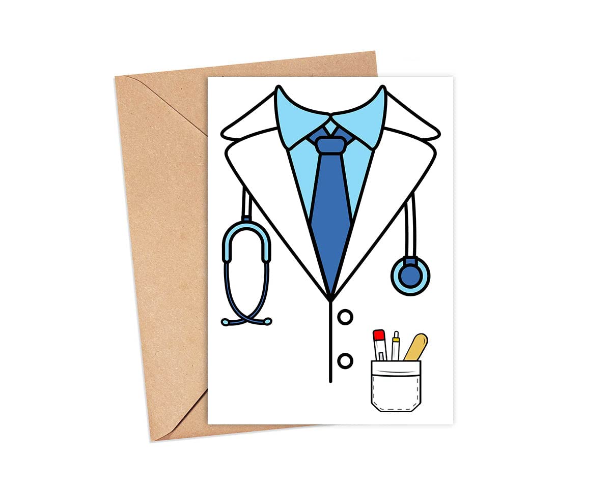 Doctor Card - Medical School Graduation Card - White Coat Ceremony - Doctor thank You - Gift for Him Her