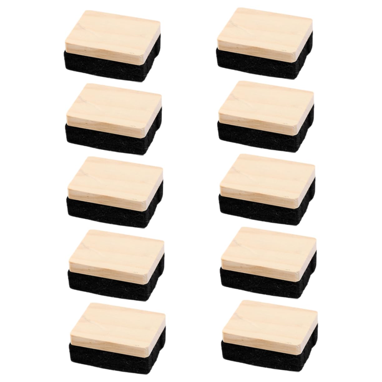 Gogogmee Space-Saving Wood Felt Erasers 10 Pack Chalkboard Erasers for Office School and Home Cleaning