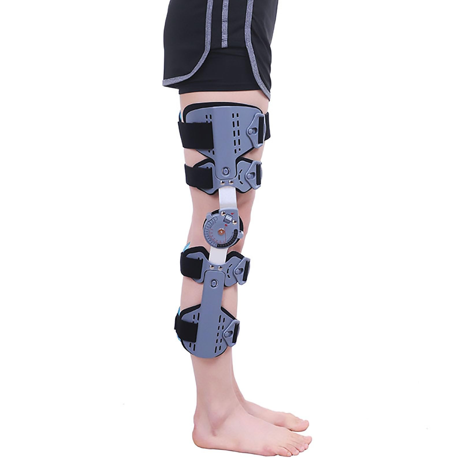 HAILM Inmovilizador de Rodilla, Rodillera con Bisagras, Revestimiento Transpirable y Aleación Aluminio, para Estabilización Recuperación, Lesiones ACL, MCL y PCL