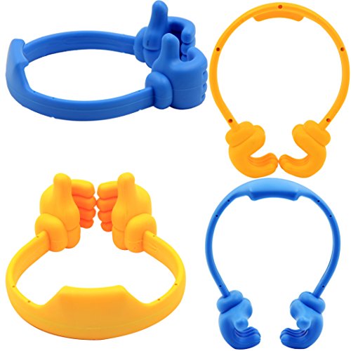 Honsky Thumbs-Up Cell Phone Stands, Tablet Display Stands, Cellphone Holder, Mobile Smartphone Mount Cradle For Desk Desktop – Universal Multi-Angle Cute, 2 Packs, Yellow, Blue #TOP5
