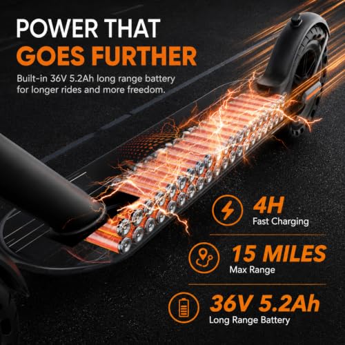 Image of Electric Scooter with Seat, 350W Motor, Up to 19 MPH, 15 to 21 Miles Range, Foldable Commuter E Scooter with Seat