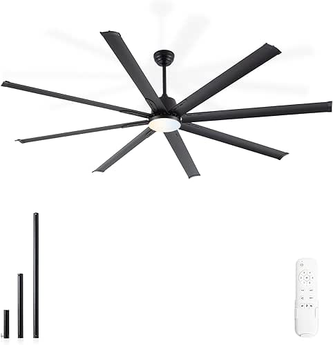 84 lnch lndustrial Celing Fan with Light and Remote Control,Large