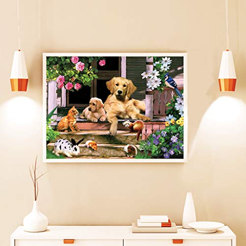 Diamond Painting Kits voor Kinderen, Diamond Painting Kits voor Volwassenen Honden Familie Rhinestone Kruissteek… - Image 6