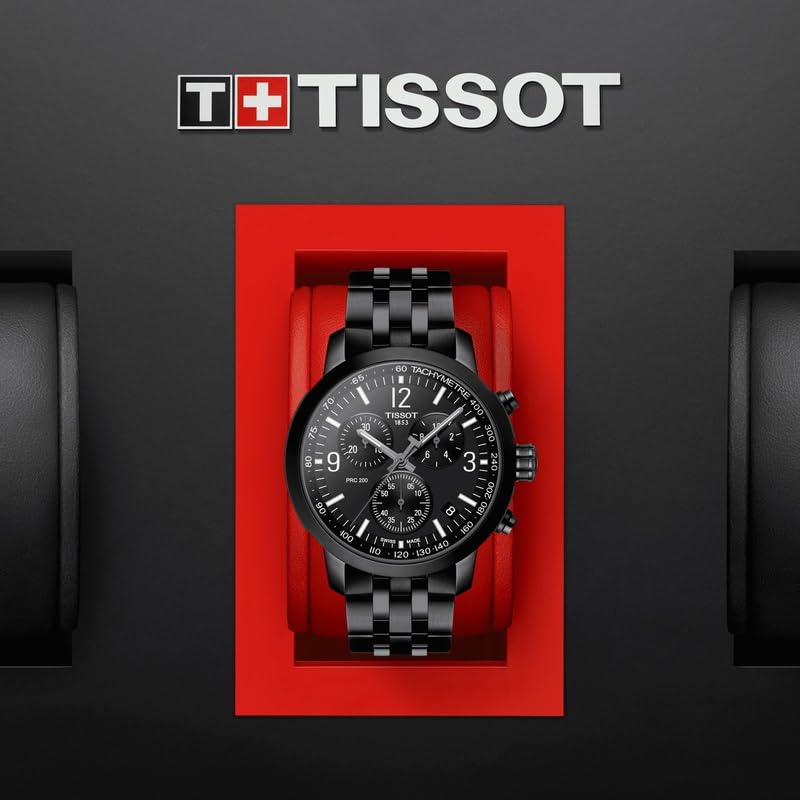 Image of TISSOT(ティソ) Stainless Steel PRC 200 Chronograph Quartz Black Dial Men's Watch T1144173305700