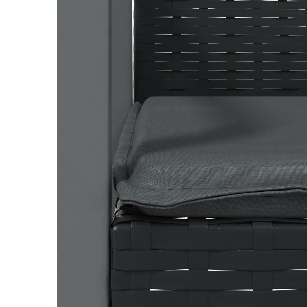 Set Pranzo Giardino 3 Pezzi con Cuscini Polyrattan Acciaio