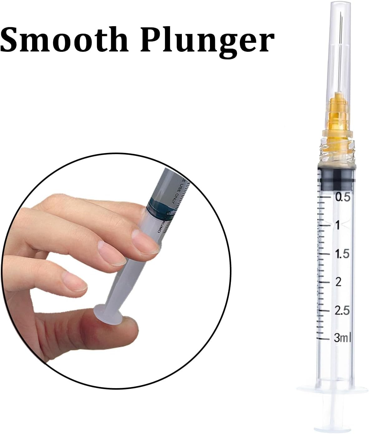 100 Pack 3ml Luer Lock Syringes with 25G 1 Inch Needle, Disposable Lab Syringes, Individually Sealed — Amazon image 5