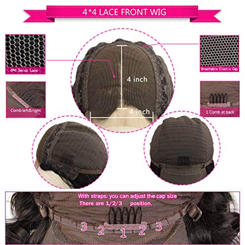 image for Margarety Lace Front Wigs Human Hair Pre Plucked Body Wave 4x4 Lace Cl