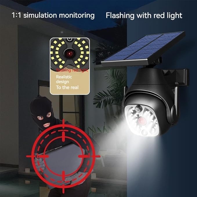 Clearhill 2PCS Dummy Fake Security Camera and Solar Motion Sensor Lights, 2-in-1 Solar Lights with Remote Control - Image 3