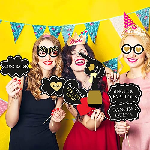 Image of Party Propz Bride to Be Props Set of 26 | Bachelorette Party Decoration | Wedding & Engagement Decor | Haldi & Mehndi Props| Groom to be Prop | Wedding Prop for Photoshoot (Cardstock)