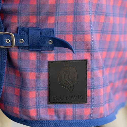 Image of Equinavia Fryd 100% Cotton Stable Blanket for Horses | No Fill - Pink Flambe /Galaxy Blue - 76 in