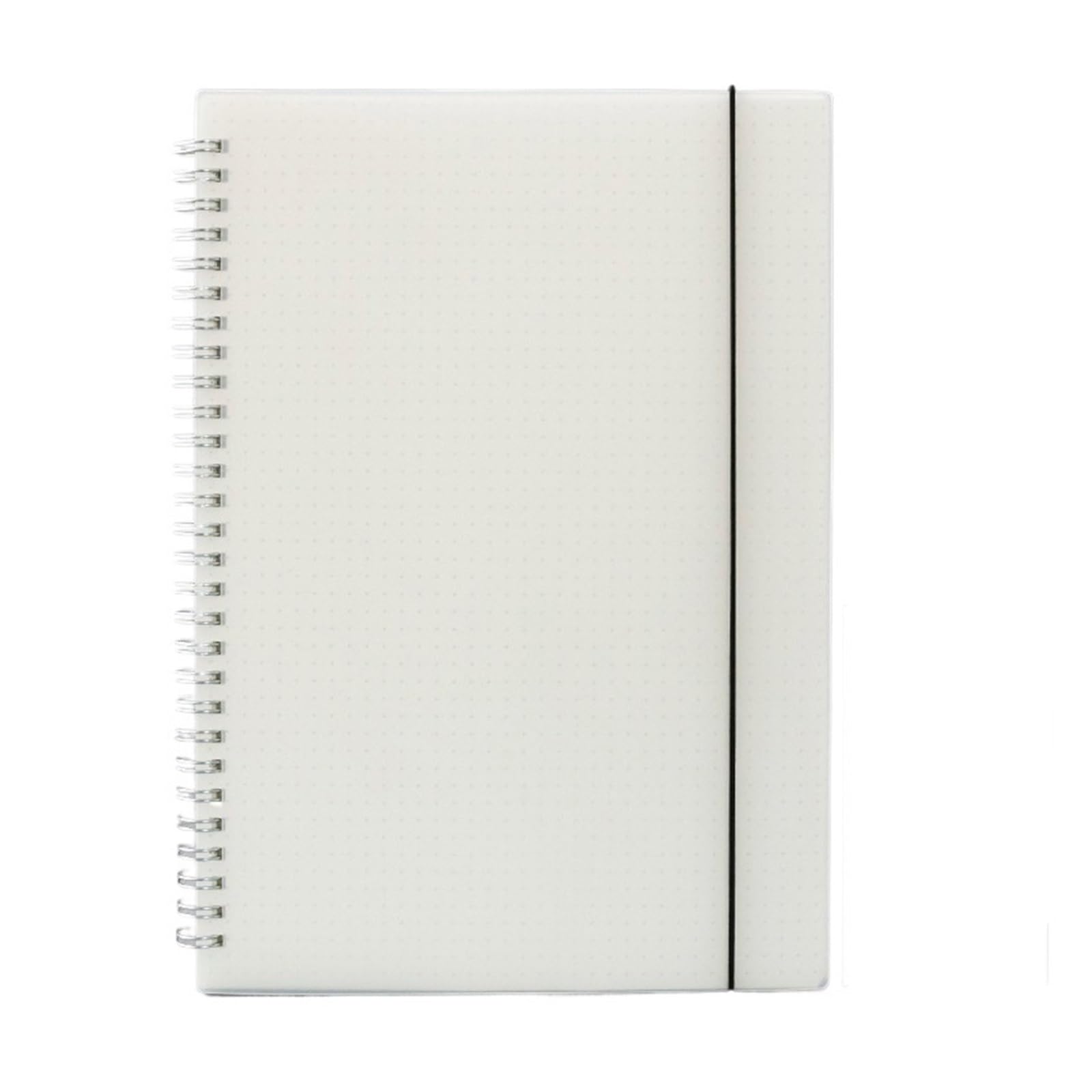 Quaderno A Spirale A4/B5/A5/A6/ Carta bianca trasparente con righe orizzontali, quaderno e punti, blocco note cinturino(Dot Lattice,A4 21.2x29cm)