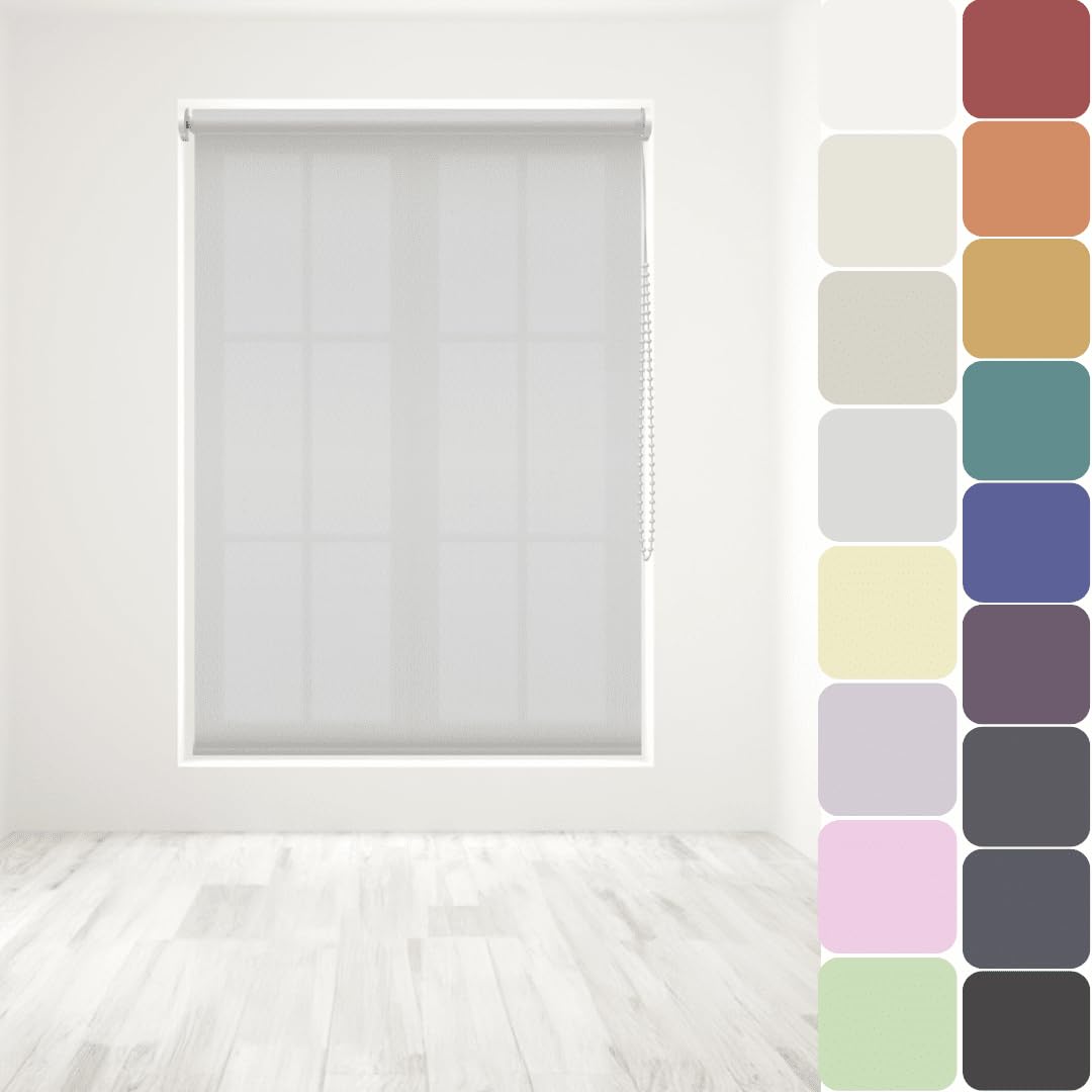 Straight Edge Dim-Out Roller Blind - Easy Fit Home Office - 60cm Width x 160cm Width Drop - Light Grey โ image 1