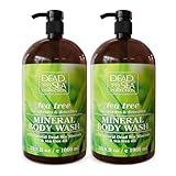 Dead Sea Collection Tea Tree Body Wash for Women and Men - with Pure Dead Sea Minerals and Tea Tree Oil - Cleanses and Moisturizes Skin - Pack of 2 (67.6 fl. oz)