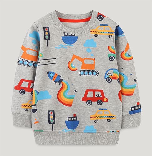 Boys Sweatshirts Casual Sweatshirts Cotton Sweatshirts Long Sleeve T-shirts Crew Neck Cartoon Tops for Boys-4143