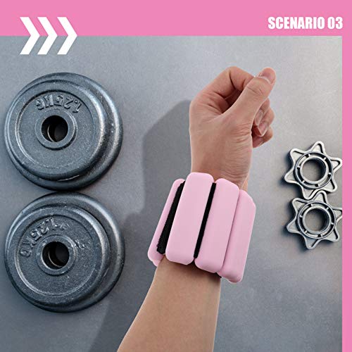 IMIKEYA 1 par de pesos de pulso com alças ajustáveis e pesos de pulso para mulheres, homens, treino,