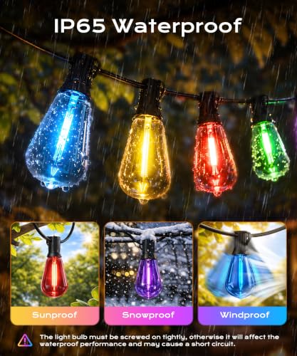 Outdoor String Lights 50FT RGB color changing Patio Lights for Outside - image 6