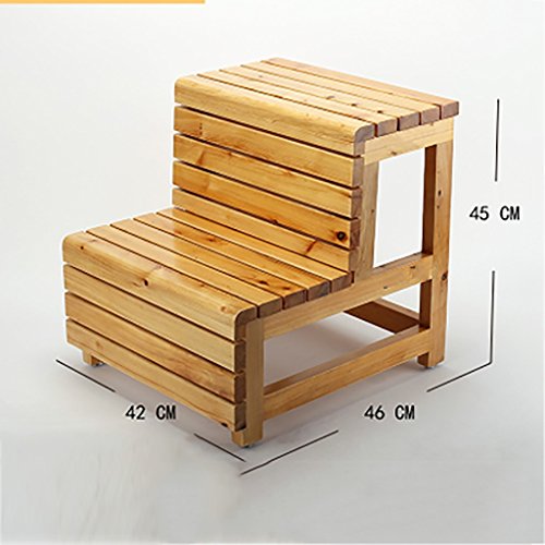 Silla plegable escaleras para ahorrar espacio con dos escalones de madera LUNEZY 3