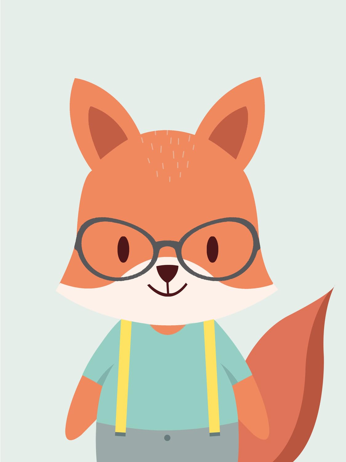 Poster renard marron idée cadeau de naissance décoration murale