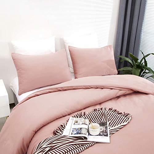 Cottonight Pink Comforter Set Queen Blush Pink Bedding Comforter Set Full Light Pink Cotton Quilts Blanket Solid Color Dusty Rose Comforter Set For Adults Teens #TOP3