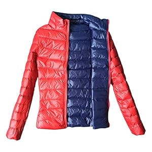 Veste matelassée à col Montant pour Femmes Doudoune Courte légère à Manches Longues Doudoune Chaude et Compressible entièrement zippée
