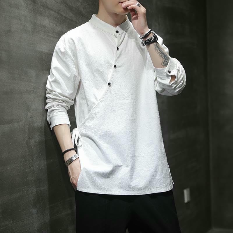 Hanfu homme coton lin ample pour tenue asiatique confortable - 2