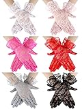 Geyoga 6 Pairs Women Lace Gloves Wedding Tea Party Gloves Halloween Elegant Short Novelty Accessories Vintage Wrist Decor(Adult Size,Colorful)