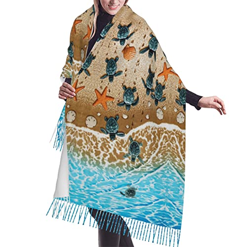 Écharpe cachemire motif tortues PSVOD noir taille unique pour femme