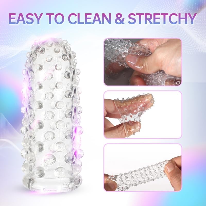 Miniatura 3 de 2 piezas Condones para Dedos Juguetes Sexuales Femeninos, Vibrador de Dedo Estimulador del Punto G Juguetes Sexuales Anales, Novedades Sexuales BDSM