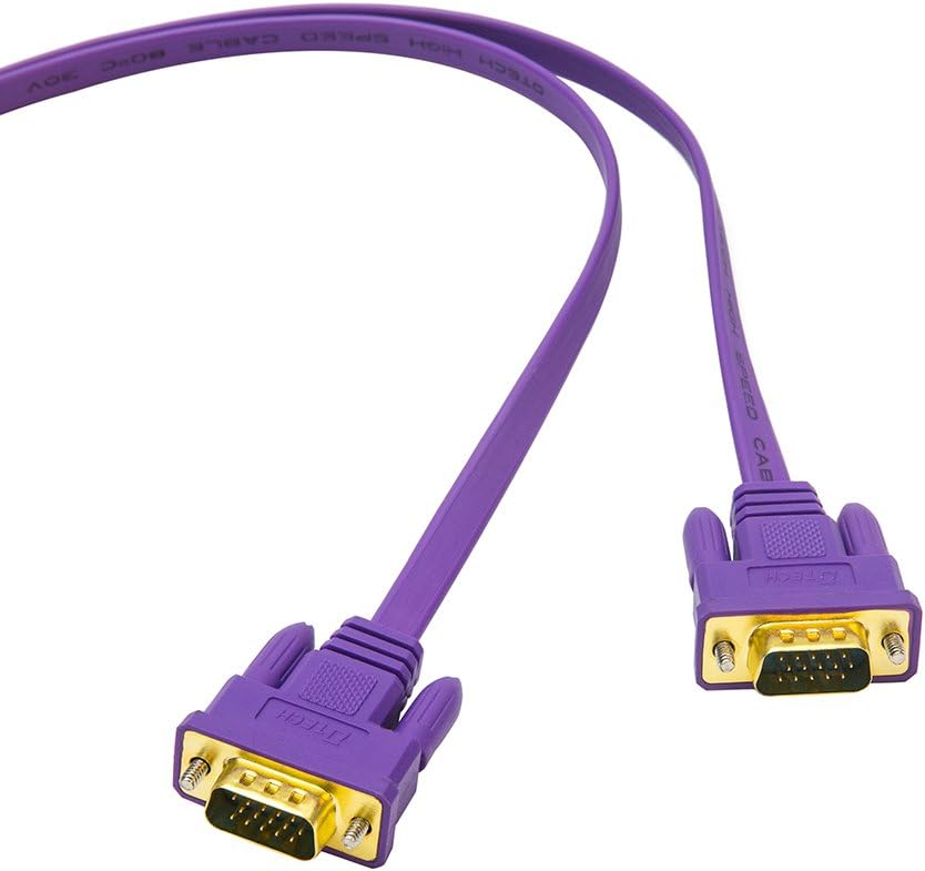 🔥 Crаzу Dеаlѕ DTECH 65ft Extra Long Thin VGA Cable Male to Male 15 Pin Connector Flat Video SVGA Cord for Computer to Monitor Projector (20 Meter, Purple)
