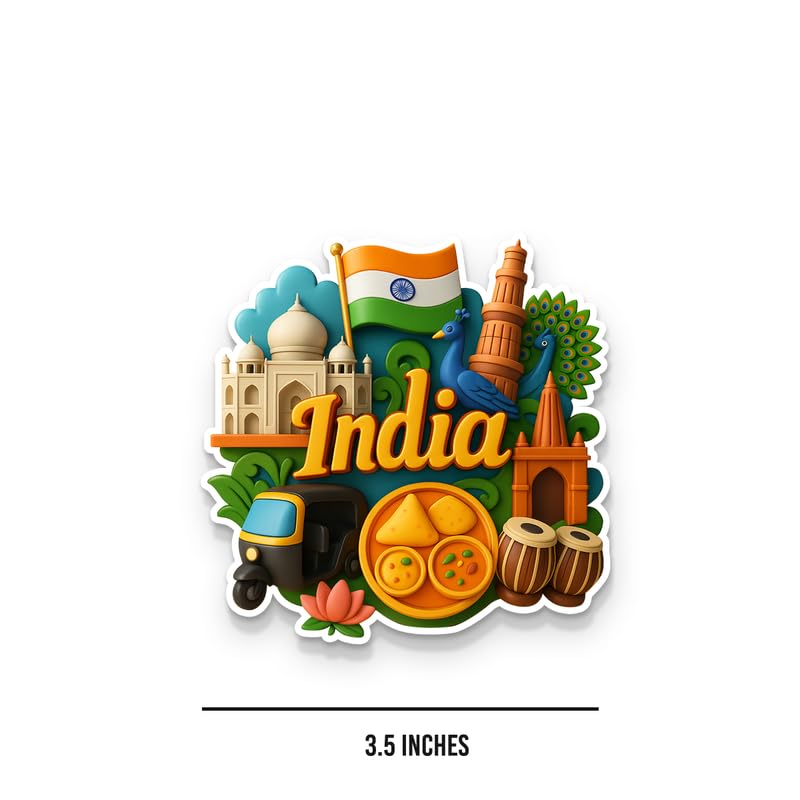 Image of India 01 Fridge Magnets, Glossy Finish, Stylish Magnet for Fridge, Wardrobe & Metal Surfaces