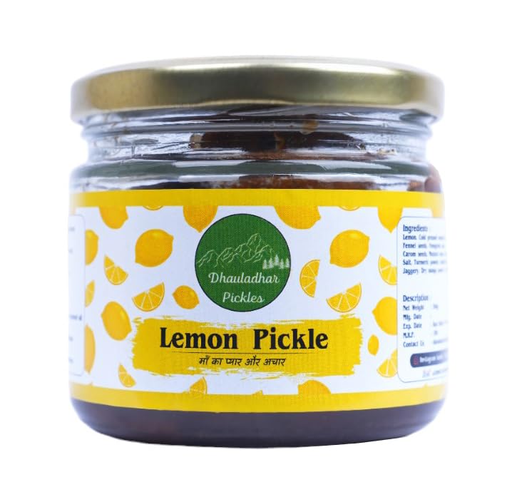 Dhauladhar Pickles 300g Homemade Traditional Lemon Pickle | 100% Vegetarian Tasty Ready to Eat Pickles | No Added Preservatives and Chemical Free Pickle Jar (B0D3VBVNYK) Amazon Price History, Amazon Price Tracker