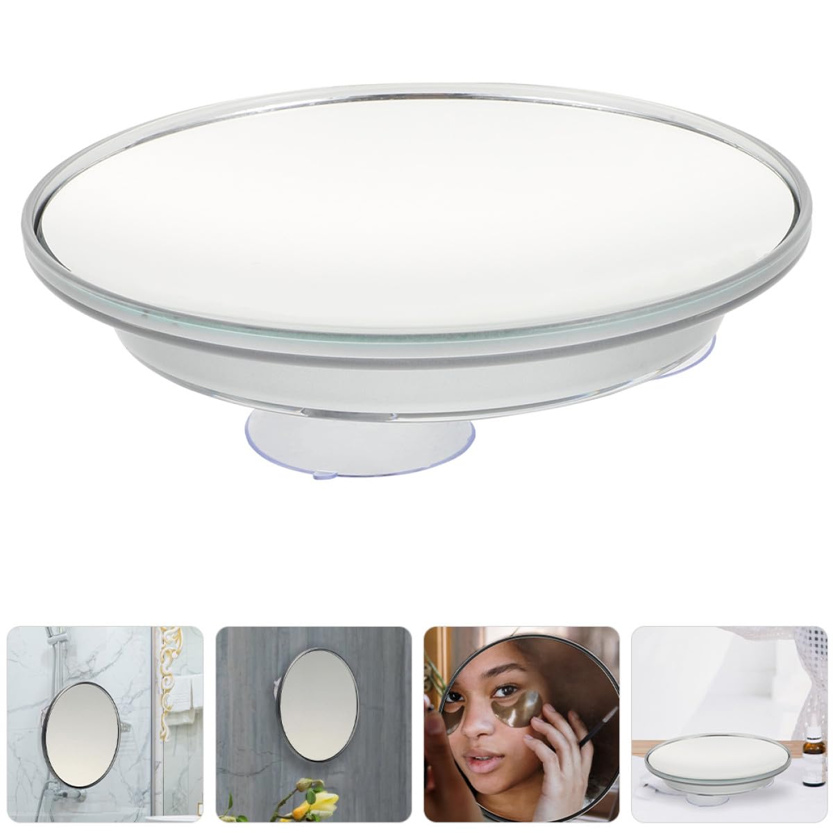Abaodam Espejo y Ángulo de Visión Amplio 30x Fácil Instalación con Ventosa para Baño de Aumento en Material Plata y Acrílico para Maquillaje