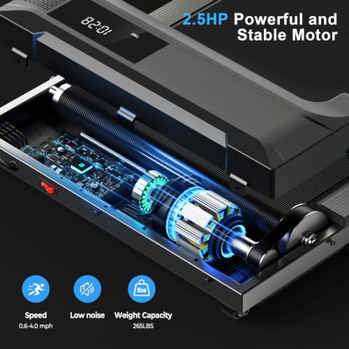 Image of Walking Pad Treadmill for Home - Under Desk Treadmills Mini Portable Walking Running Machine Slim Compact Small Lightweight Motorized Electric Treadmill with Adjustable Speed Remote