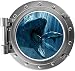 6" MINI Port Scape Instant Sea Window View Dinosaur MOSASAURUS #1 SILVER Porthole Wall Decal Graphic Sticker Home Kids Game Room Art Decor NEW