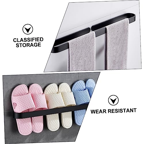 Porte-serviettes sans perçage support mural rangement salle de bain noir