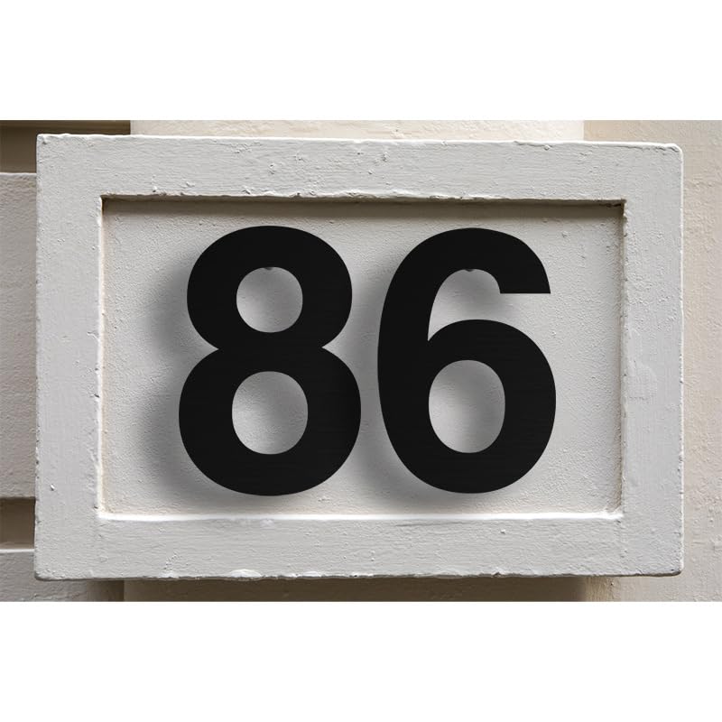 Numeri civici, 6/8/10 in Acciaio Inox Galleggiante Numero civico 20 cm Nero Indirizzo Segno #0-9 Lettere Grandi Moderne Targhe for Porte Numeri for Porte Esterne for la casa(8inch 20cm 6)