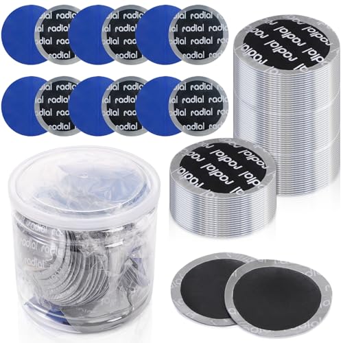Image of 80 Pack Tire Repair Patch, 58mm Round Universal Tire Tube Patch Repair Kits, Heavy Duty Rubber Tire Tyre Puncture Fast Repair Cold Patches for Car, Truck, Motorcycle, Bike