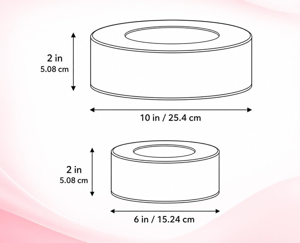 Clear Acrylic 2 pcs Round Cake Display Stand, 6" and 10" Dessert Riser, Transparent Pedestal for Wedding Party Bakery