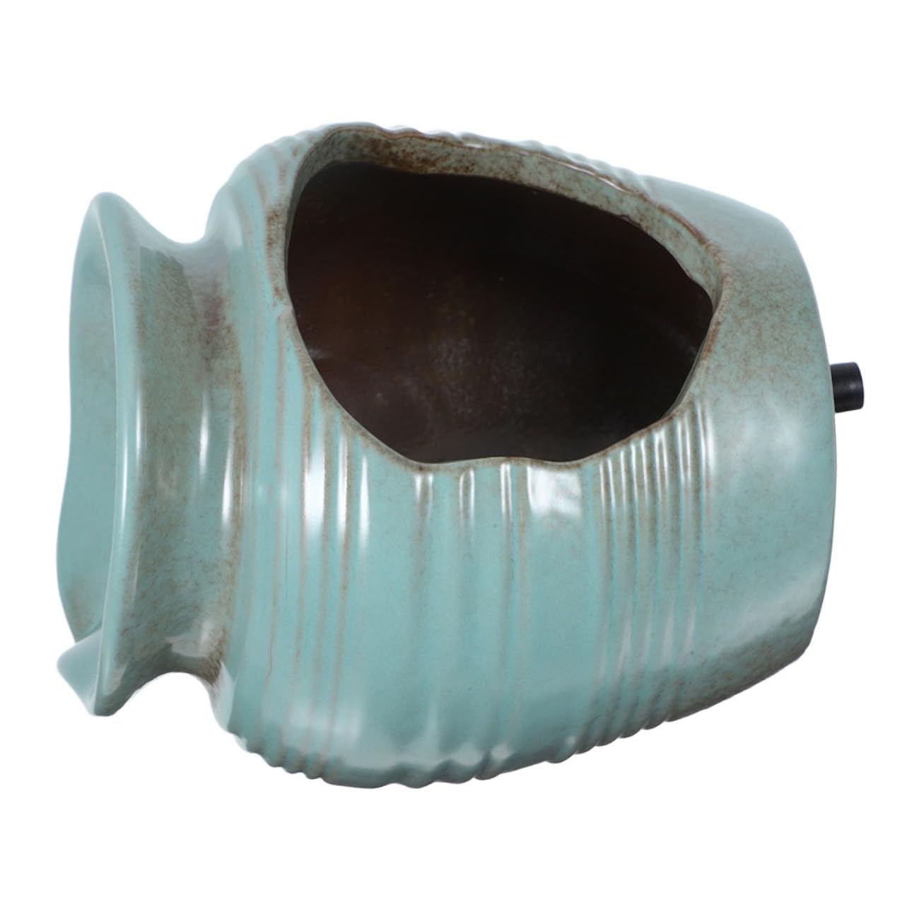 RORPOIR Water Fountain Decor Ceramic Flowing Water Pot Mini Waterfall Jar Home Decor Ideal for Balconies Gardens