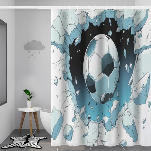 Rideau de douche imperméable en polyester imprimé abstrait avec 12 crochets de bain - 3