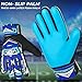 TACTIXXS Soccer Goalkeeper Gloves for Kids Boys Children Youth, Funky Football Goalie Gloves Anti Slip 4mm Latex Palm with Strong Grip (Cyan Blue, Size 5 Suitable for 9-12 Years)