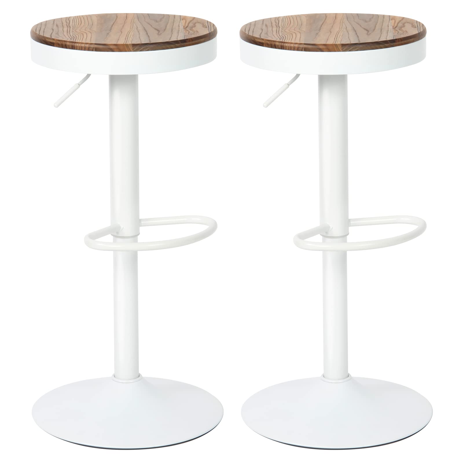 Buy YOUTASTE White Bar Stools Set of 2 Wood Rustic Breakfast Counter