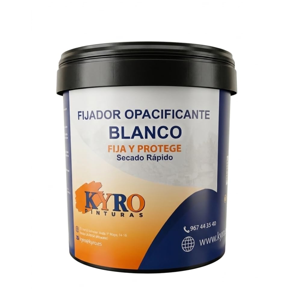 Imprimación Fijadora Blanca al Agua. Fijador de fondos. Interior Exterior. Pintura tapaporos. Gran absorción y adherencia. (4 Litros)