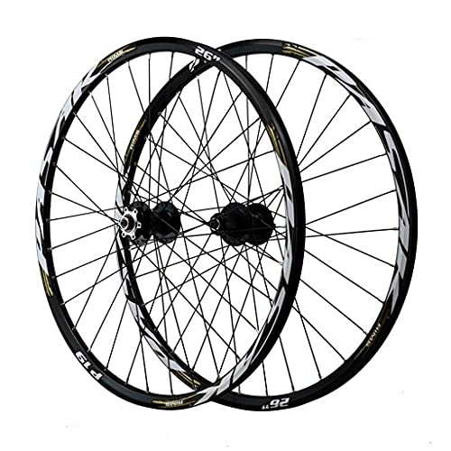 LvTu Mountain Bike MTB Wheelset 26/27.5/29 inch Alloy Disc Brake Sealed Bearing Bicycle Wheel 7-12 Speed Cassette 32H Rim (Color : Black, Size : 29 inch)